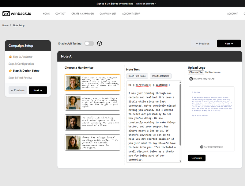 Handwritten for impact